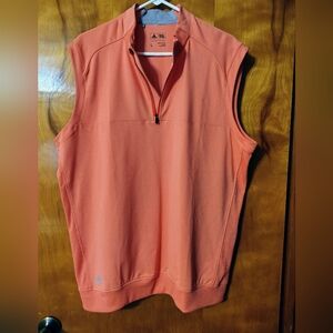 Adidas brand, Men's Clima- Cool 1/4 Zip Golf Vest, Coral, Size L